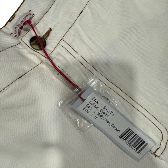 Frances Valentine Sally Jean in Oyster White Cream Wide-Leg Pants Size 18 - Picture 9 of 10